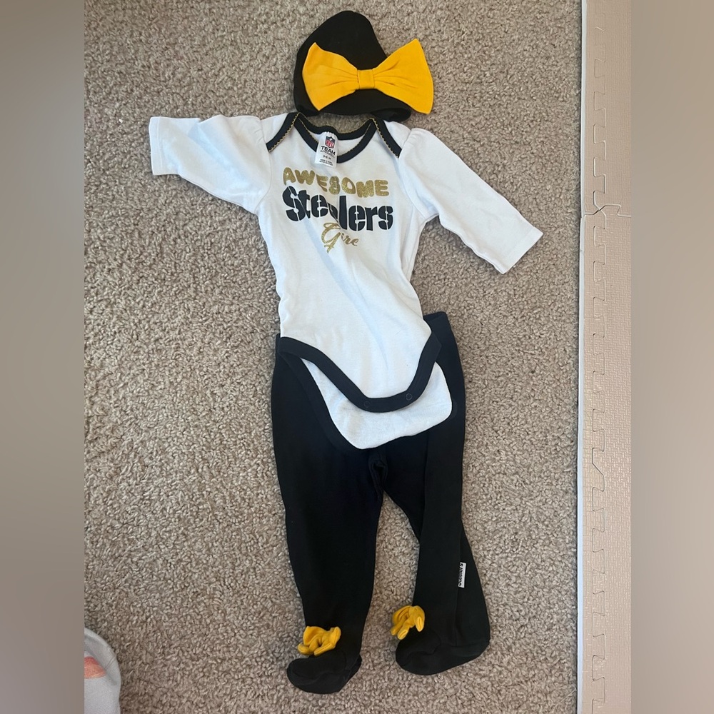 NFL Steelers Baby Bodysuit - Black, White, Gold